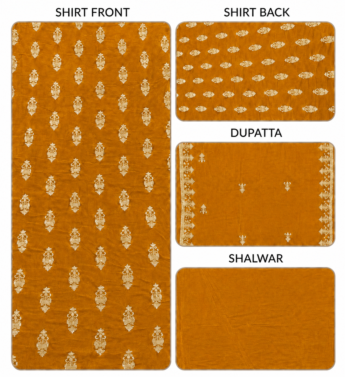 Premium 9000 China Imported Velvet – All Over Thread & Sequins 3 Piece Unstitched Suit