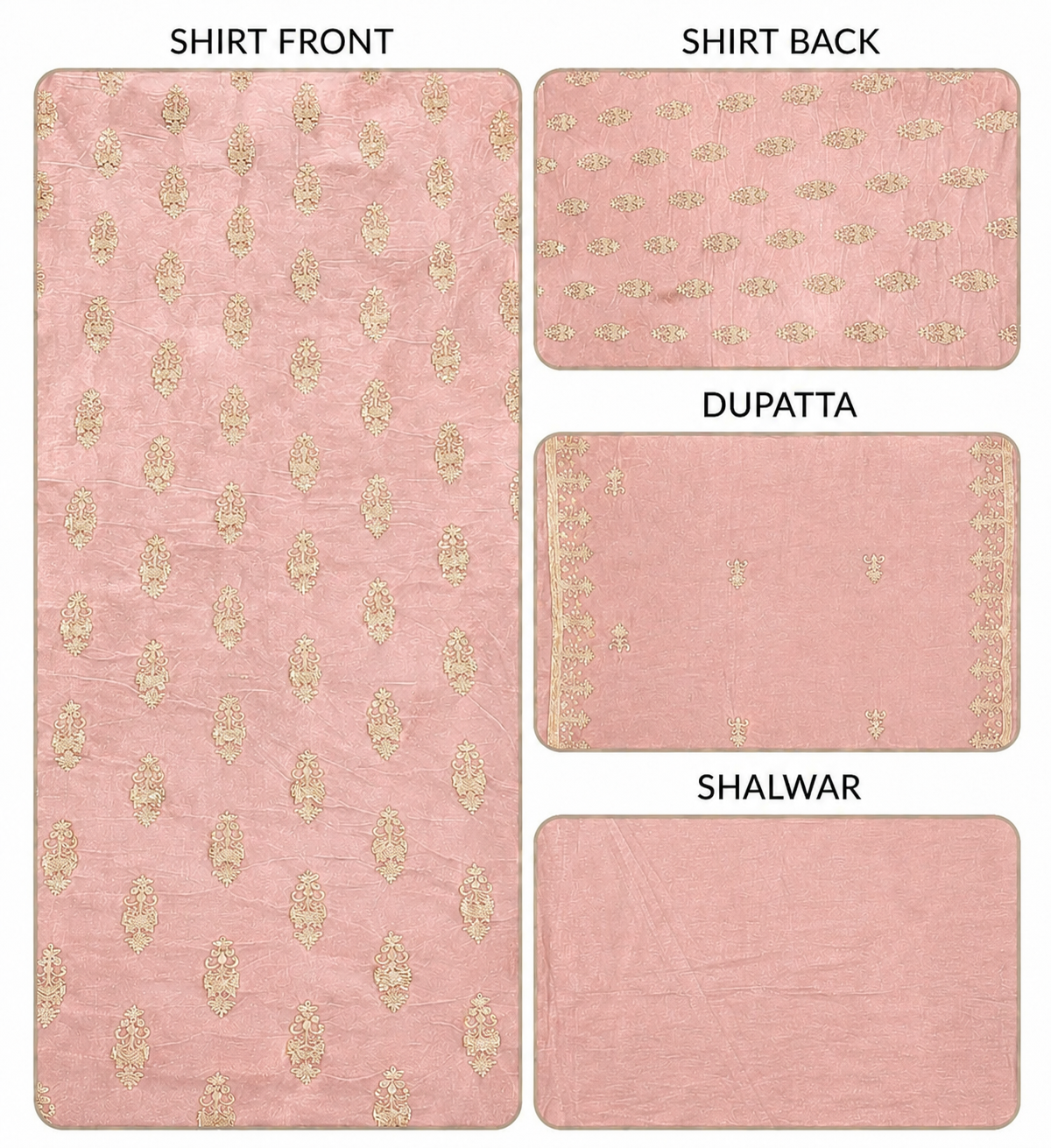Premium 9000 China Imported Velvet – All Over Thread & Sequins 3 Piece Unstitched Suit