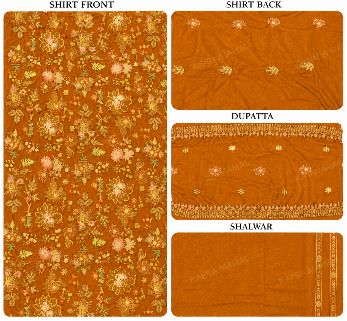 Premium 9000 China Imported Velvet – Bareza Thread & Sequins 3 Piece Unstitched Suit