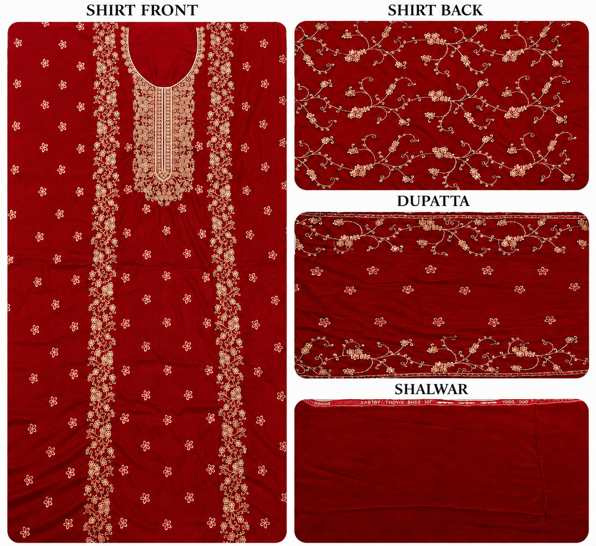 Premium 9000 China Imported Velvet –&nbsp;Royal Gala&nbsp;&amp; Sequins 3 Piece Unstitched Suit