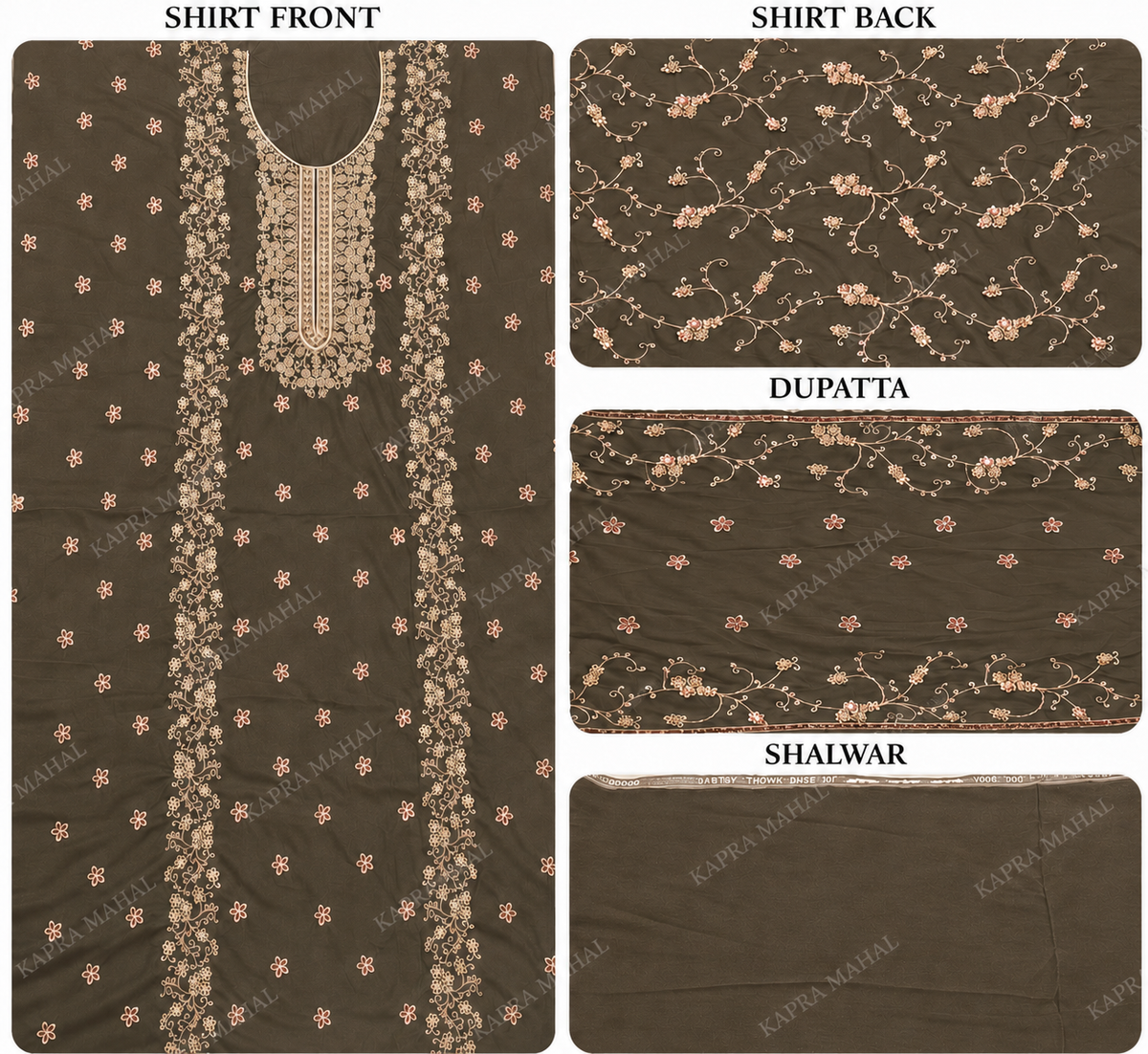 Premium 9000 China Imported Velvet –&nbsp;Royal Gala&nbsp;&amp; Sequins 3 Piece Unstitched Suit