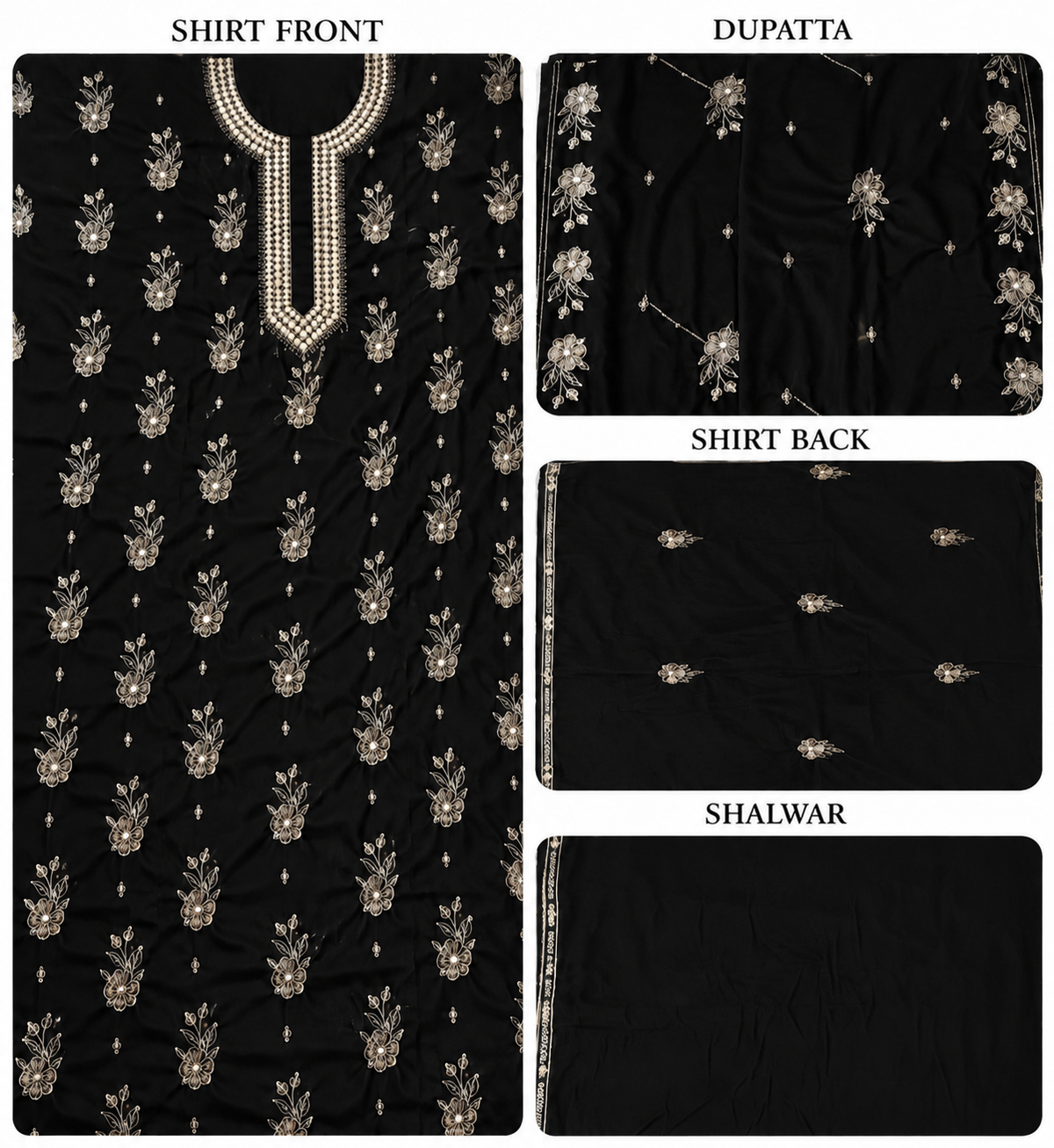 Premium 9000 China Imported Velvet –&nbsp;9mm Gala&nbsp;&amp; Sequins 3 Piece Unstitched Suit
