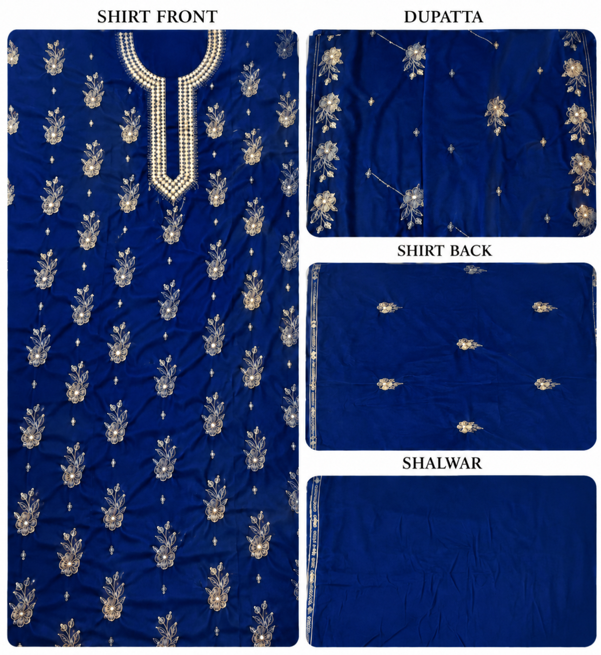 Premium 9000 China Imported Velvet –&nbsp;9mm Gala&nbsp;&amp; Sequins 3 Piece Unstitched Suit