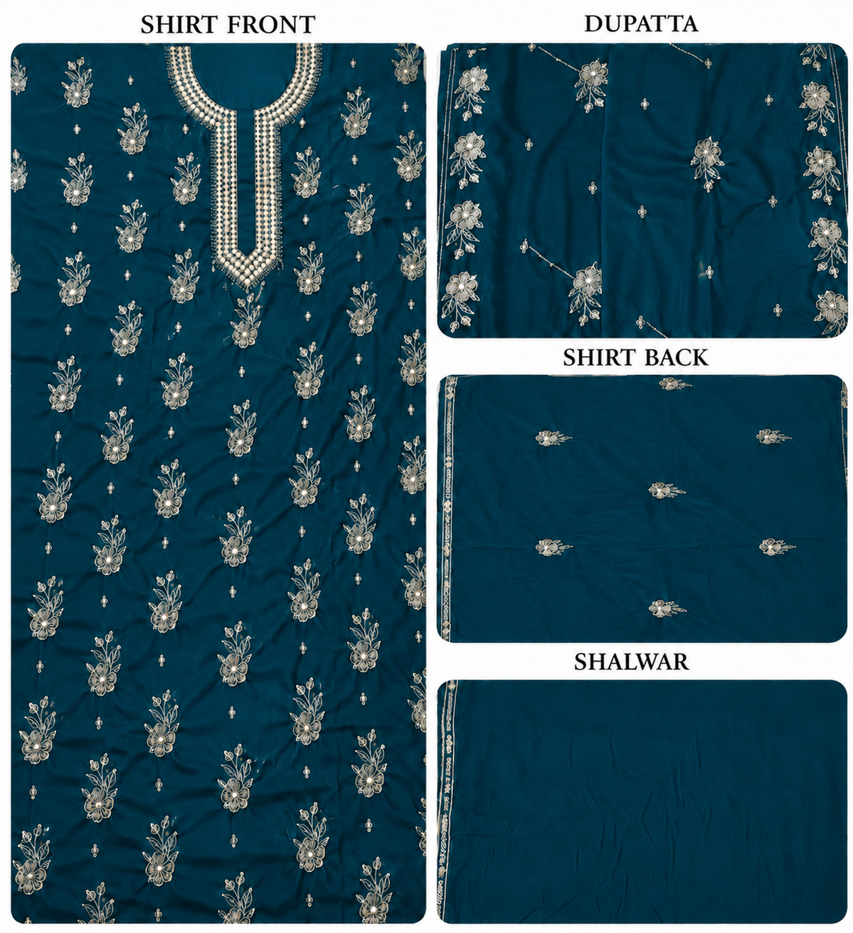 Premium 9000 China Imported Velvet – 9mm Gala & Sequins 3 Piece Unstitched Suit