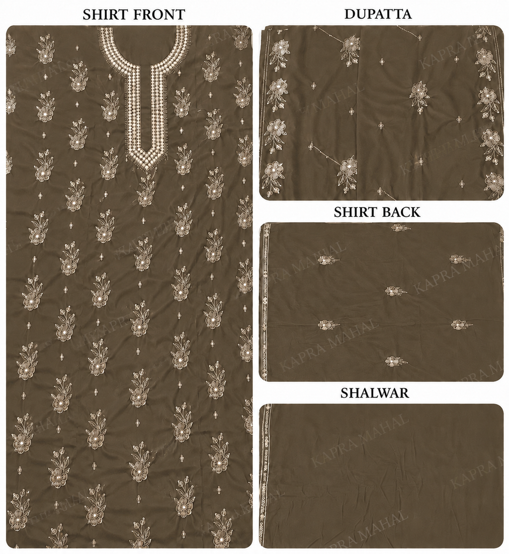 Premium 9000 China Imported Velvet – 9mm Gala&nbsp;&amp; Sequins 3 Piece Unstitched Suit