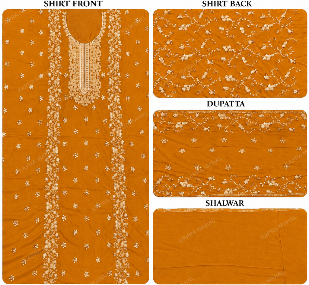Premium 9000 China Imported Velvet –&nbsp;Royal Gala&nbsp;&amp; Sequins 3 Piece Unstitched Suit