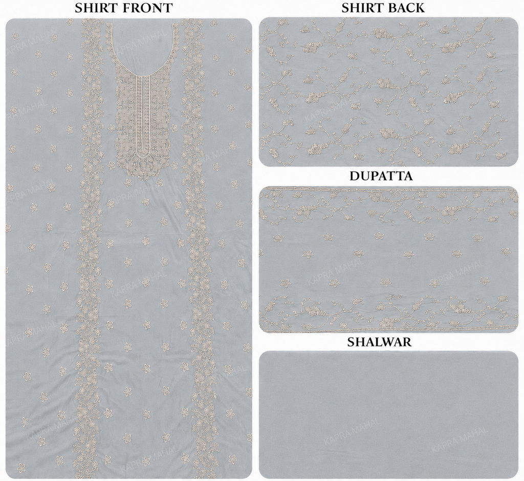 Premium 9000 China Imported Velvet –&nbsp;Royal Gala&nbsp;&amp; Sequins 3 Piece Unstitched Suit