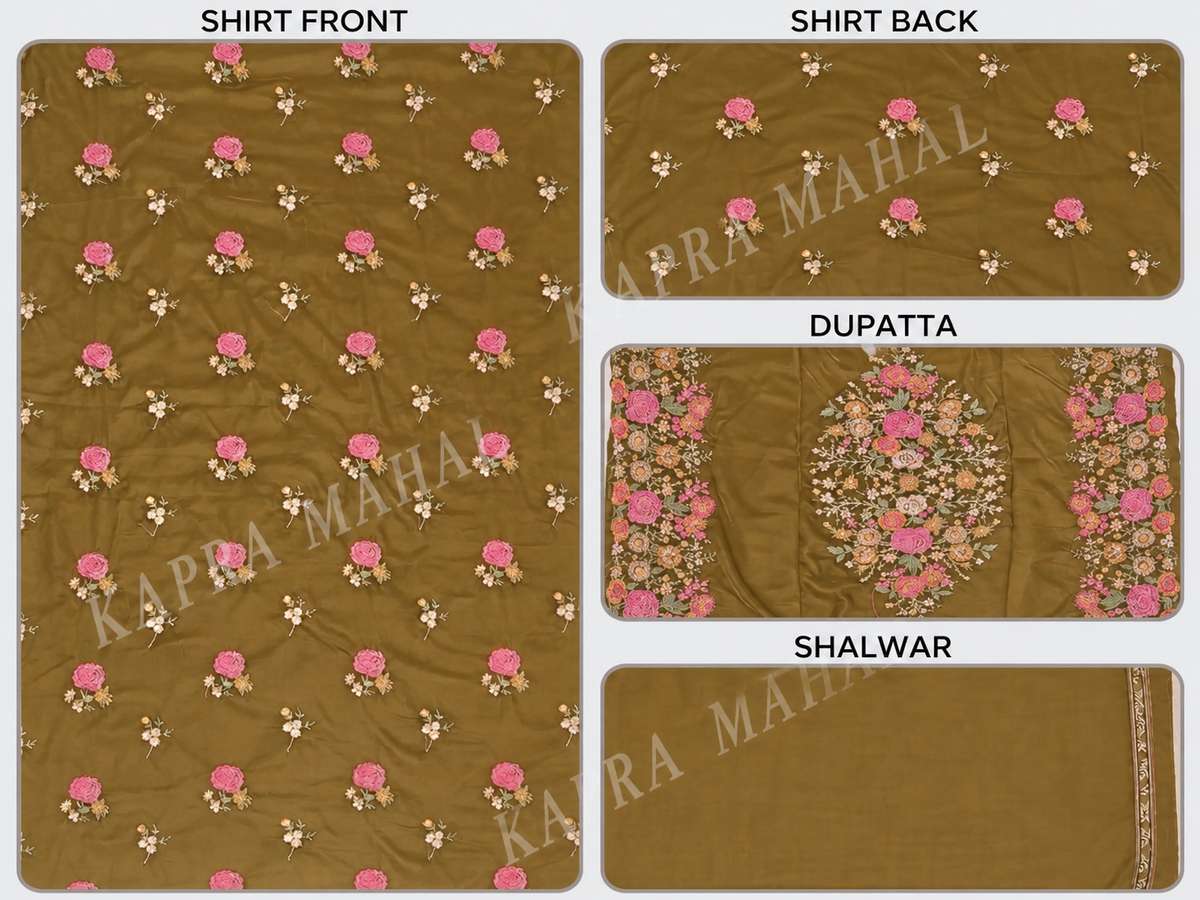 Premium 9000 China Imported Velvet – Shal Set & Sequins 3 Piece Unstitched Suit