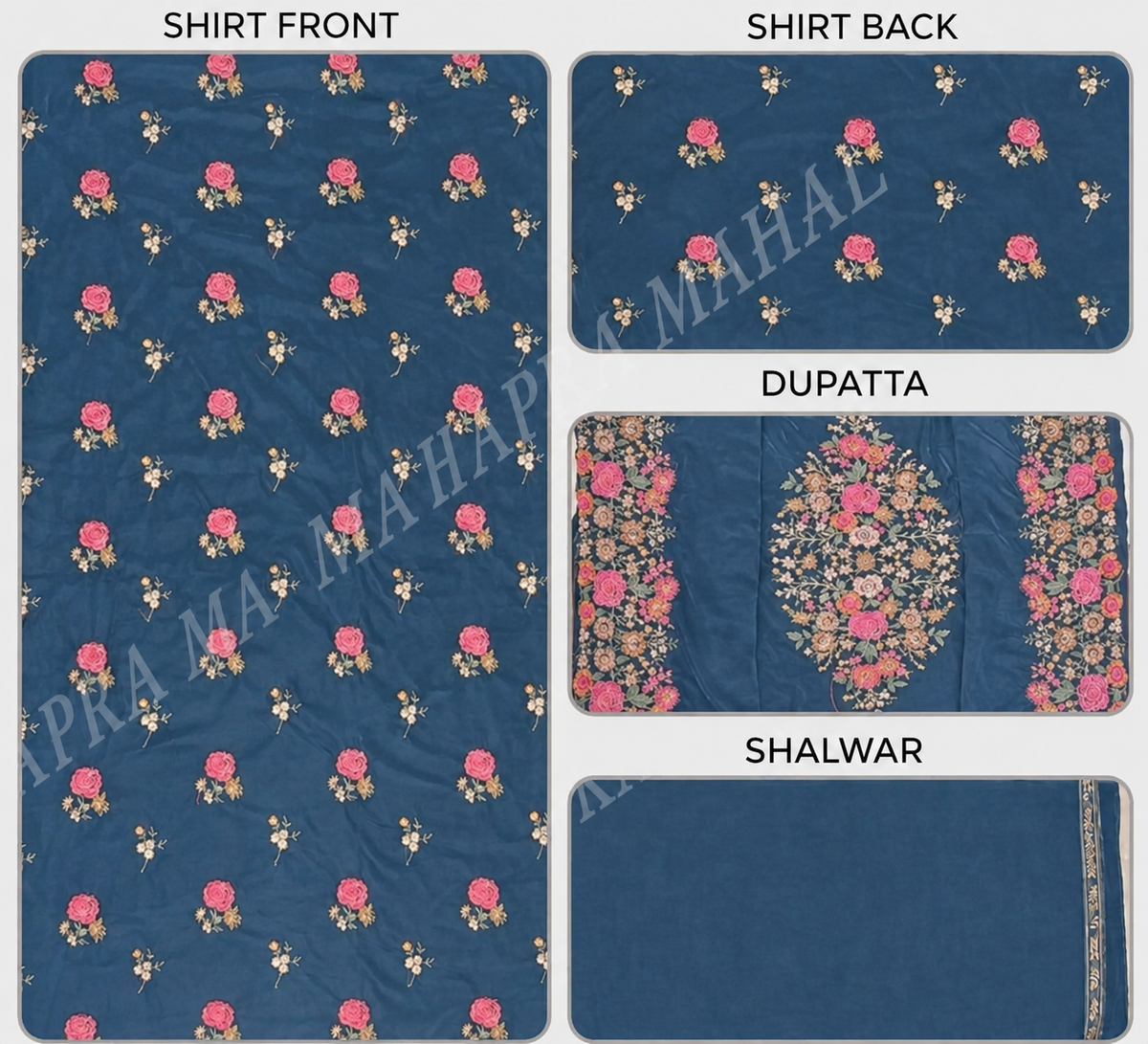 Premium 9000 China Imported Velvet – Shal Set & Sequins 3 Piece Unstitched Suit