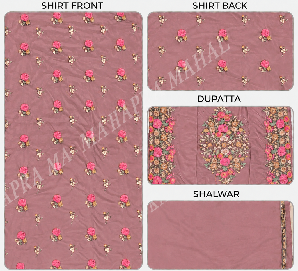 Premium 9000 China Imported Velvet – Shal Set & Sequins 3 Piece Unstitched Suit