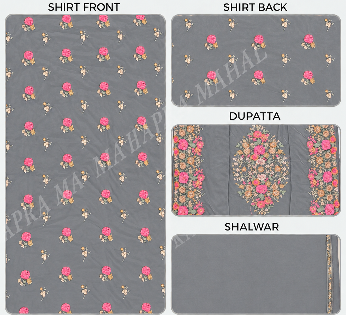 Premium 9000 China Imported Velvet – Shal Set & Sequins 3 Piece Unstitched Suit